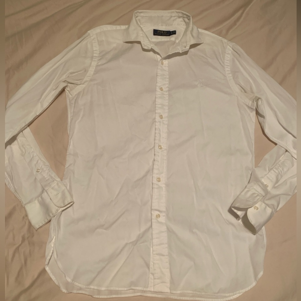 Polo Ralph Lauren White Button Down Dress Shirt Used Size Small Men
